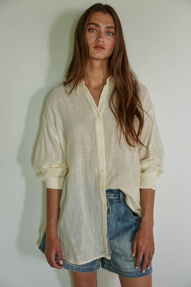 By Together | Woven 100% Cotton Button-down Shirt