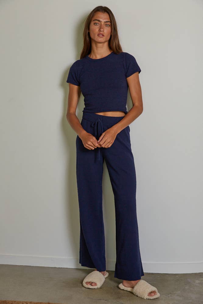 By Together  | Knit Sweater Cotton Nylon Polyester Wide Leg Pants