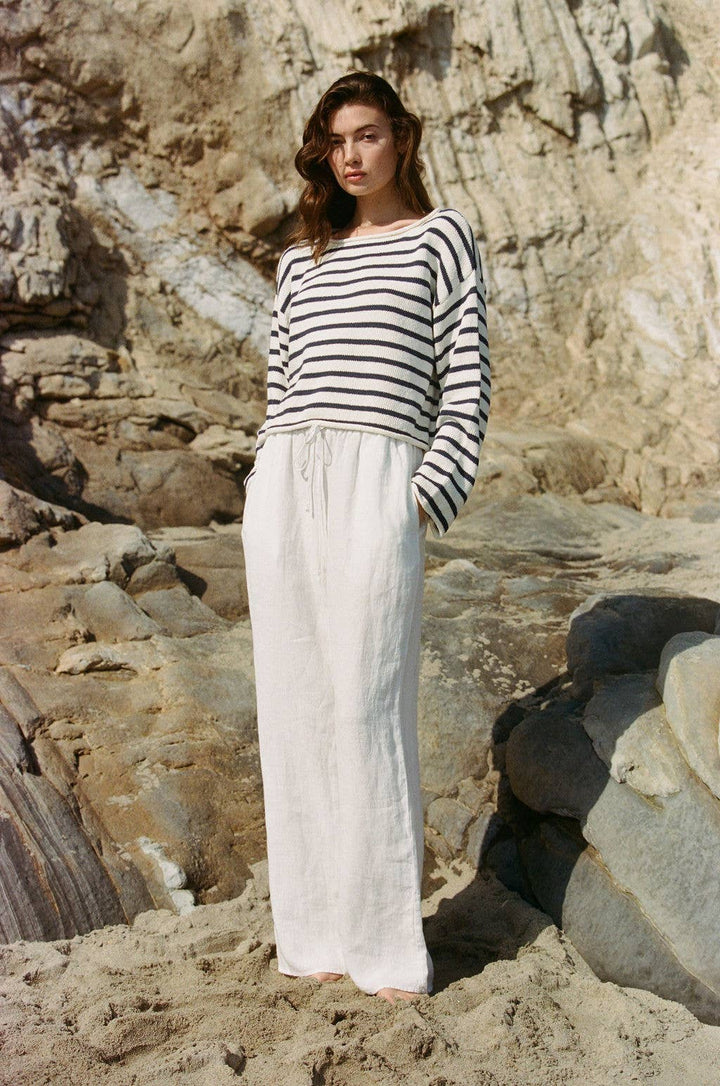 By Together | Knit Cotton Sweater Striped Long Sleeve Top