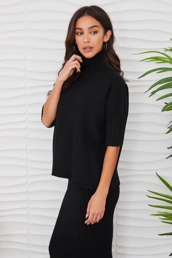 Milio Milano | Rib Contract Short Sleeve Knit Top