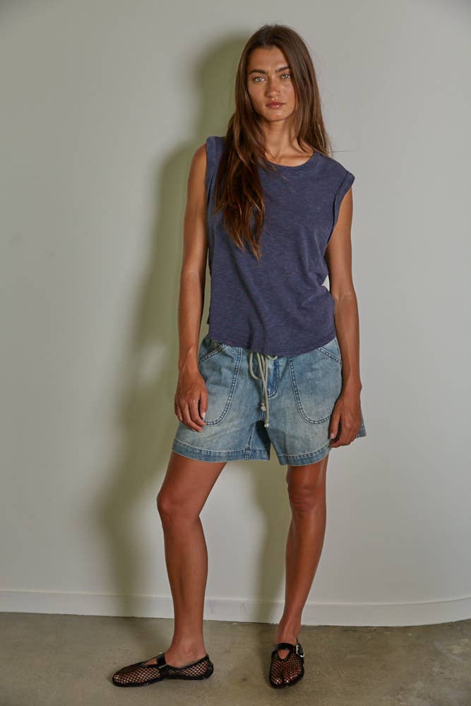By Together | Knit Garment Dyed Polyester Cotton Sleeveless Top