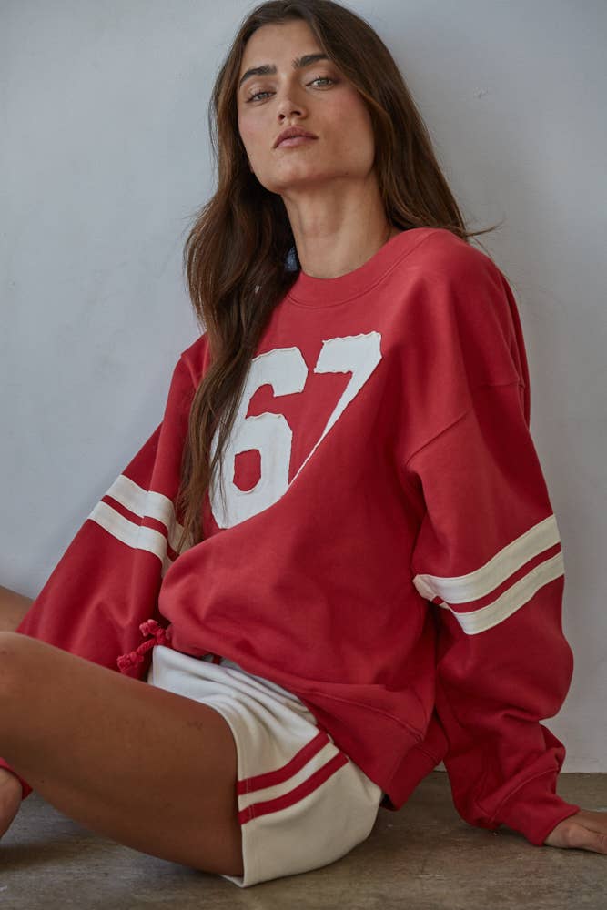 By Together | Knit Cotton French Terry Crew Neck Pullover