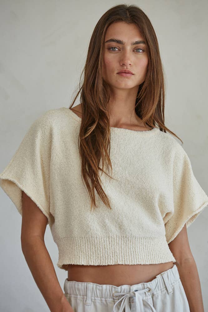 By Together | Knit Sweater Polyester Acrylic Nylon Open Back Top