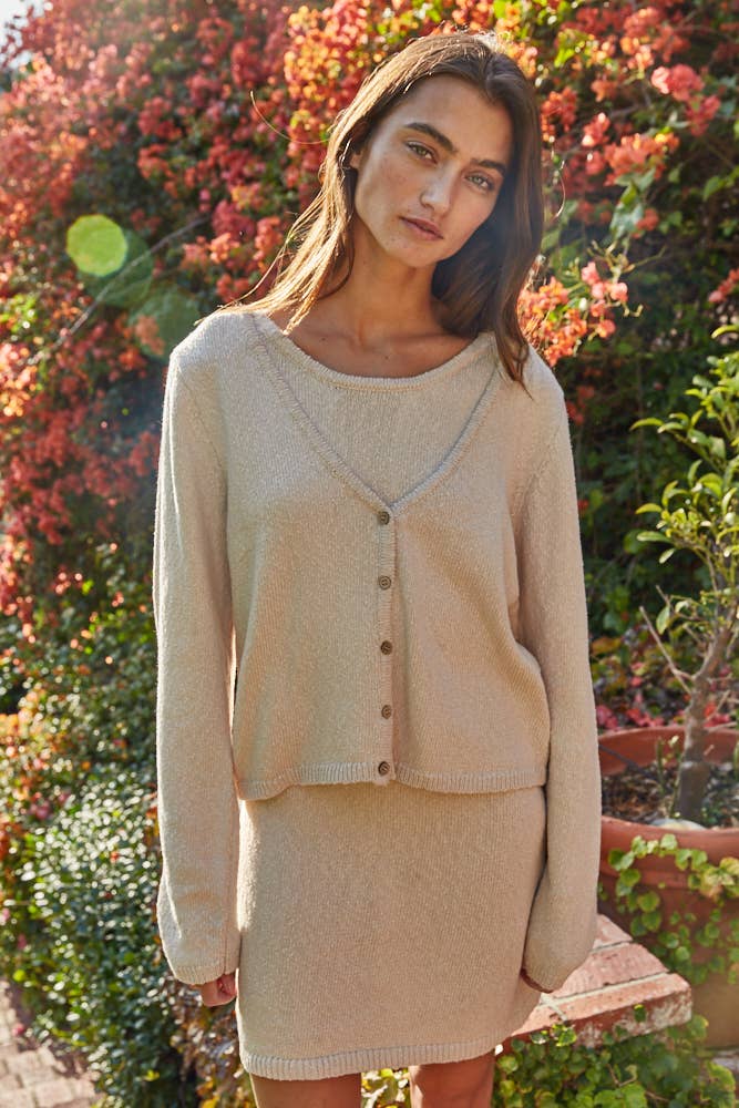 By Together | Knit Sweater Cotton Round Neck Sleeveless Mini