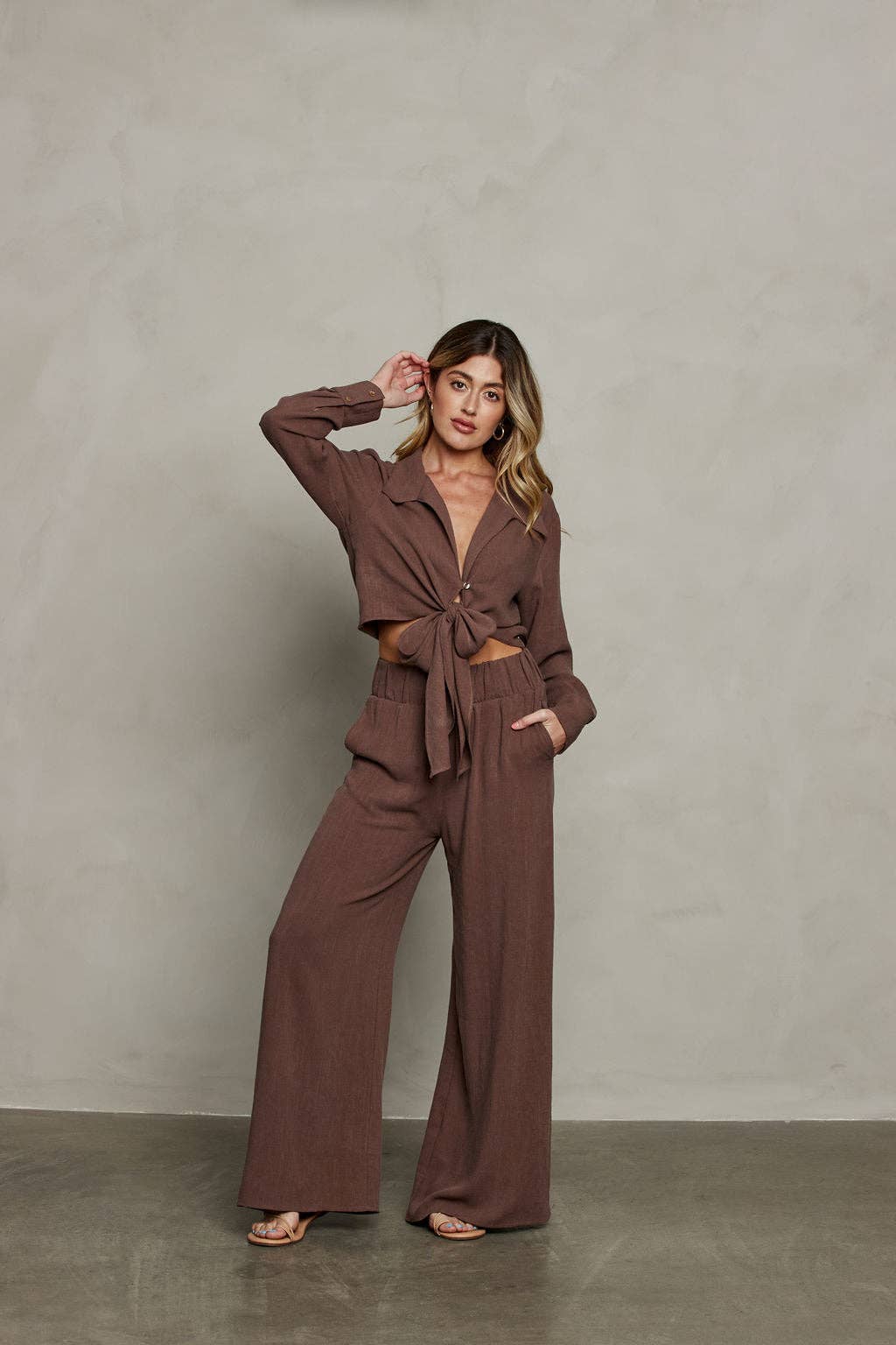 Sunday Ritual - Rhea Wrap Top - Brown
