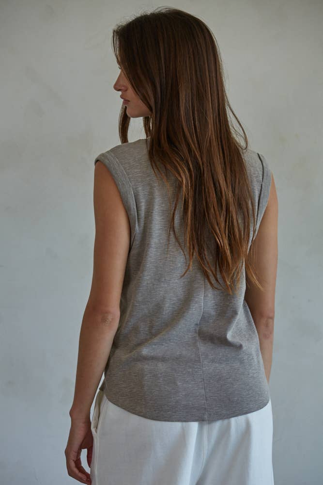By Together | Knit Garment Dyed Polyester Cotton Sleeveless Top