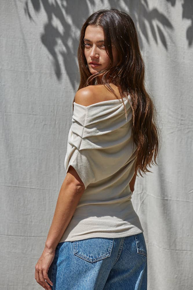 By Together | Solid Off Shoulder Drape Top