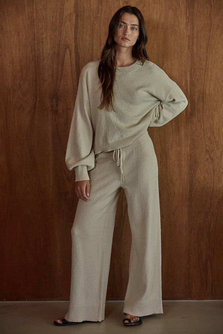 By Together  | Knit Sweater Cotton Nylon Polyester Wide Leg Pants