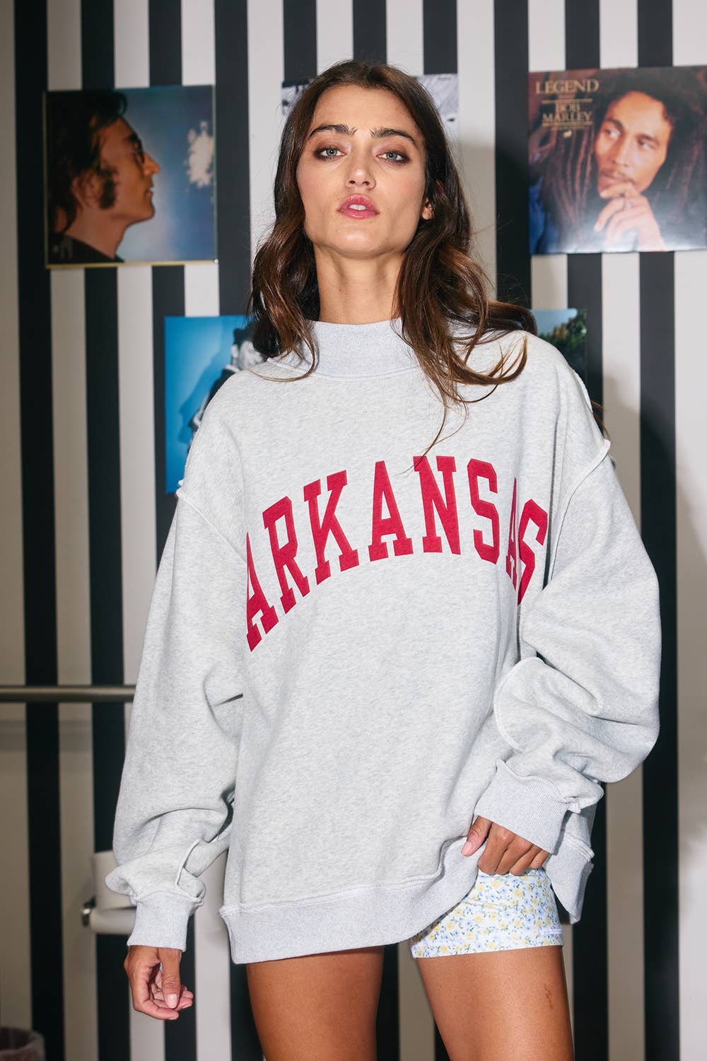 BUCKETLIST | ARKANSAS 'ARKANSAS & AR' Print Reversible Sweatshirt