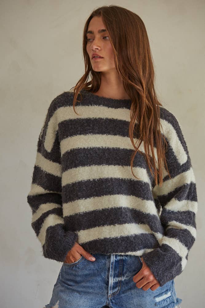 By Together  | Knit Sweater Striped Pullover