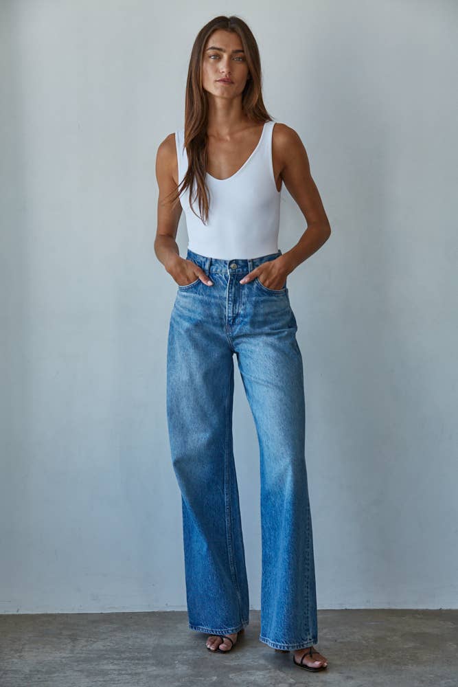 By Together | Double Layered Seamless U-V Neck Sleeveless Bodysuit