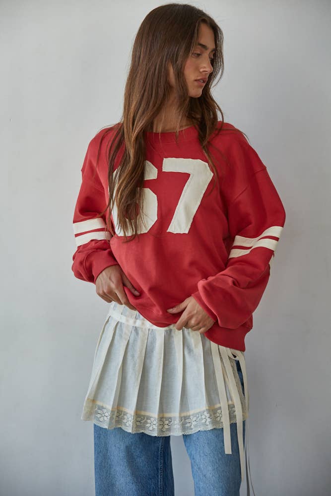 By Together | Knit Cotton French Terry Crew Neck Pullover