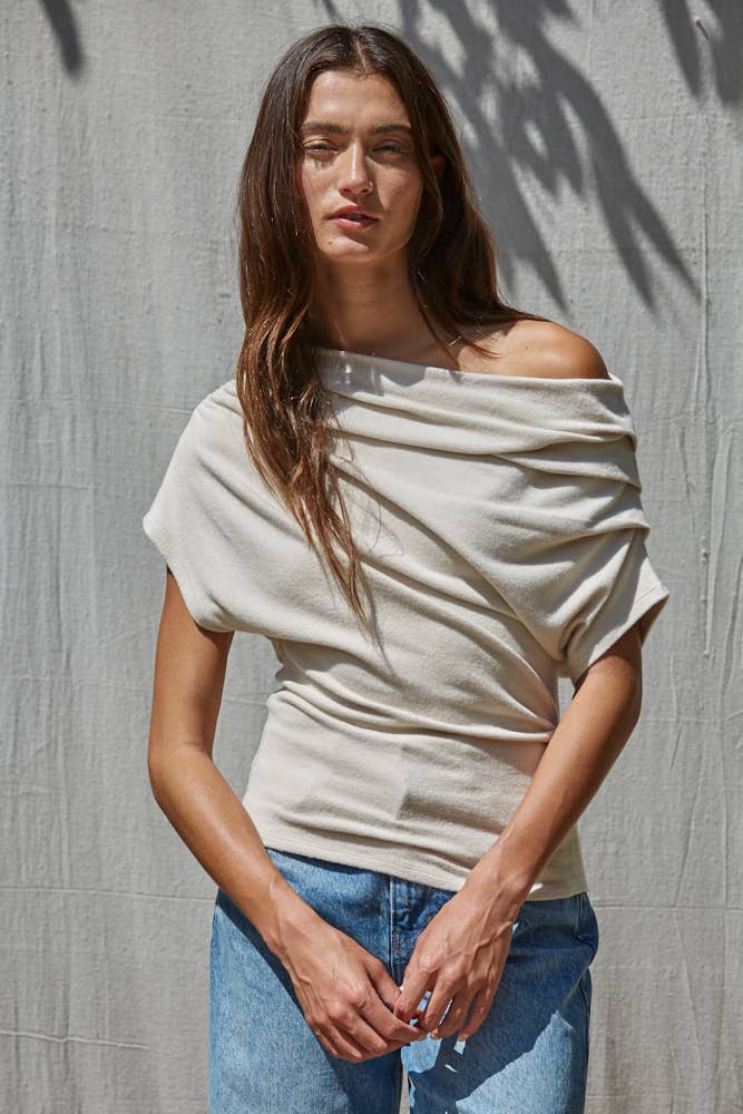 By Together | Solid Off Shoulder Drape Top