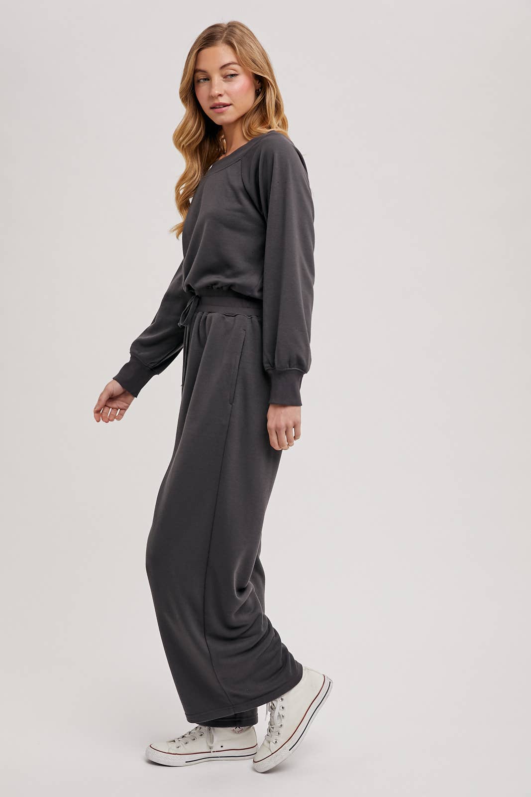 Bluivy  | Wide Neck Off the Shoulder Knit Jumpsuit