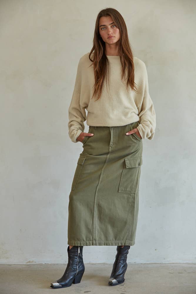 By Together  | Knit Sweater Boat Neck Long Sleeve Pullover Top (Copy)
