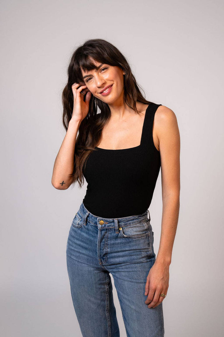 Sunday Ritual | Emilia Rib Tank Top - Black