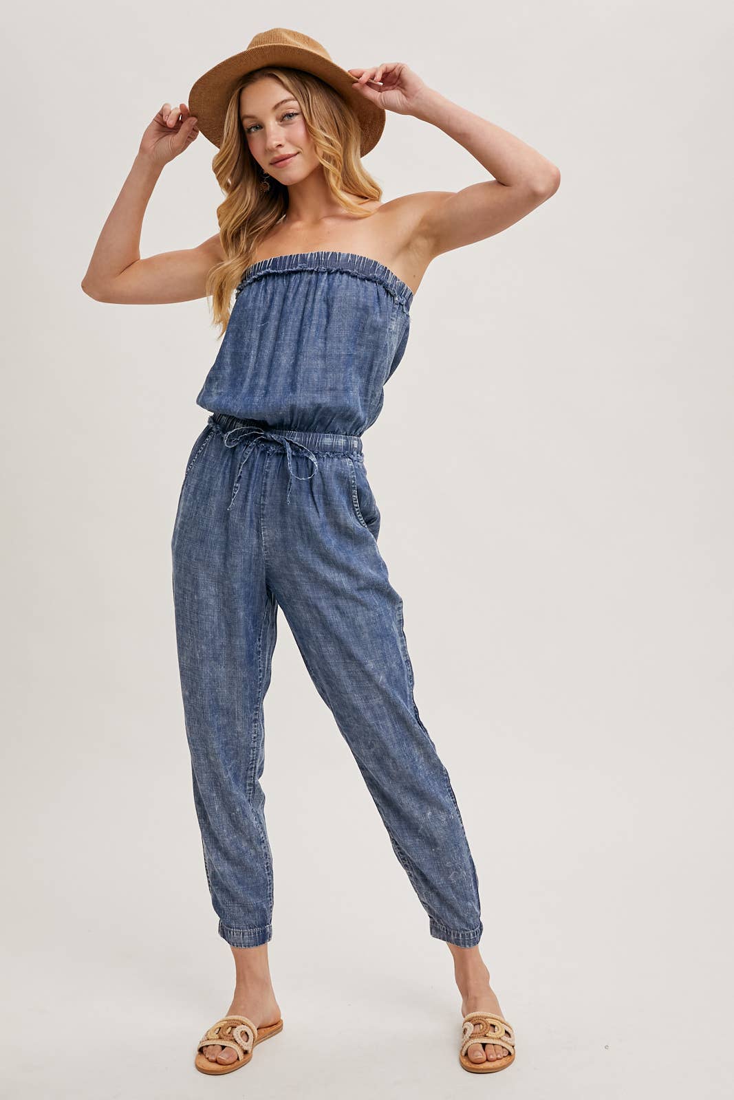 Bluivy | Acid Wash Tube Jumpsuit