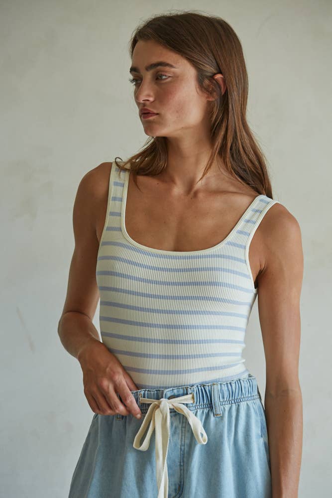 By Together | Knit Nylon Spandex Seamless Ribbed Bodysuit