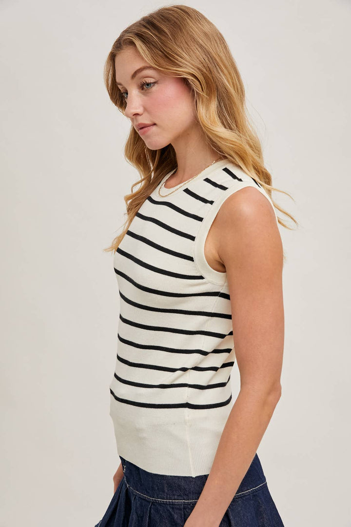 Bluivy | Striped Muscle Knit Tank Top