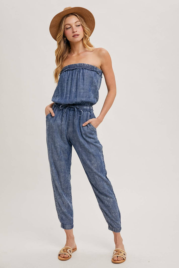 Bluivy | Acid Wash Tube Jumpsuit