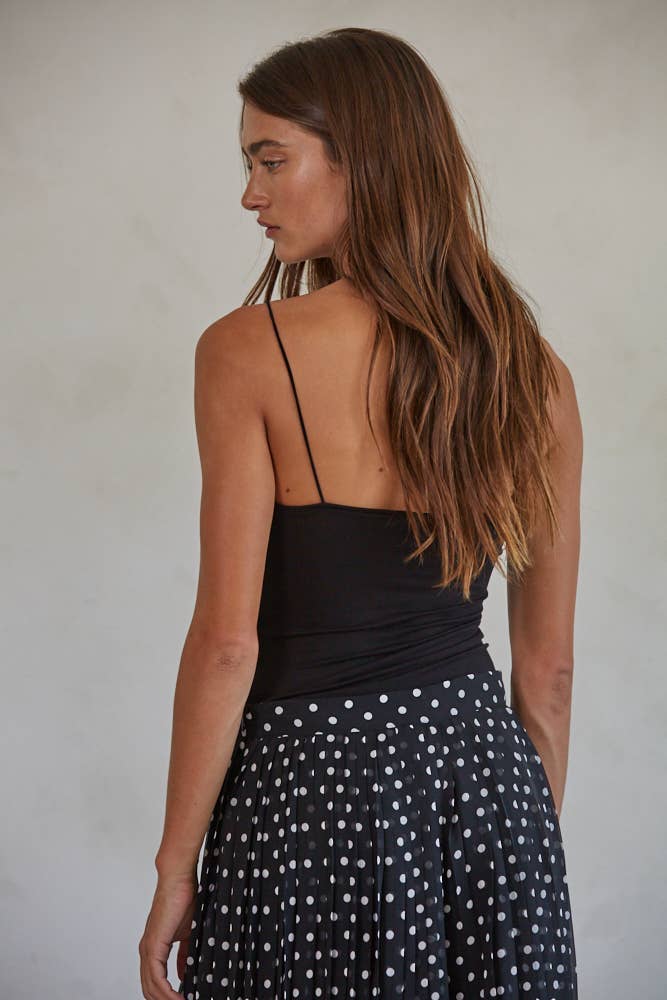 By Together  | Woven Cotton Spandex Square Neck Bodysuit