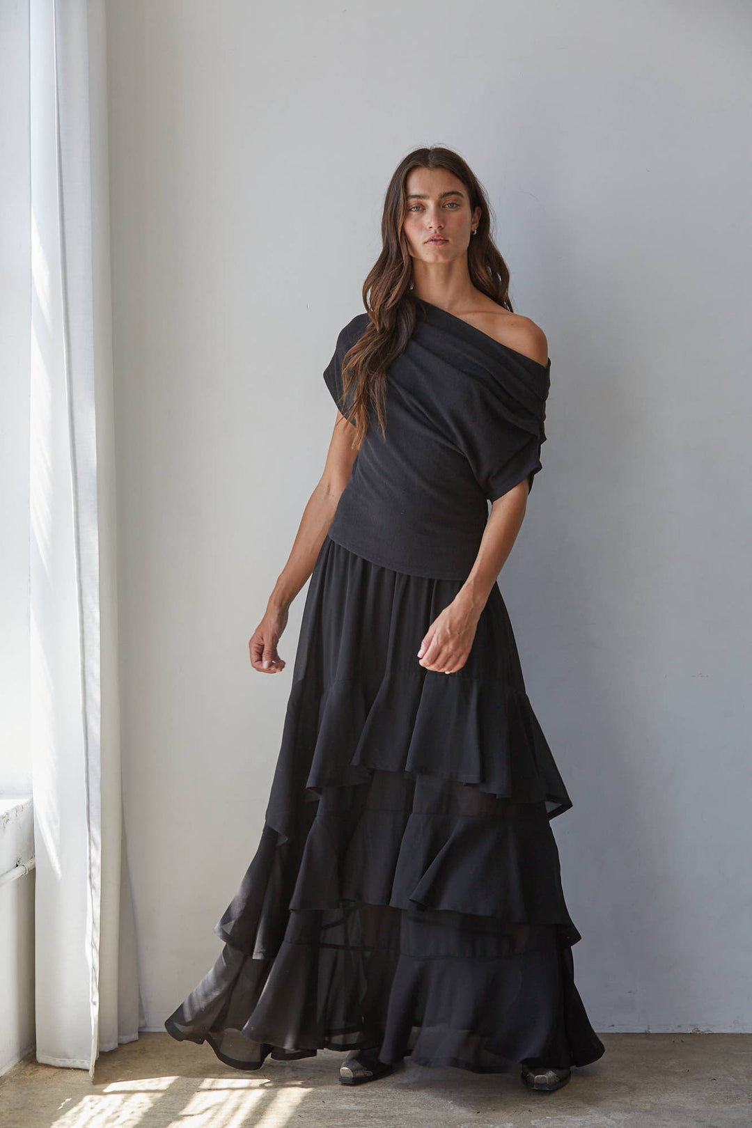 By Together | Solid Off Shoulder Drape Top