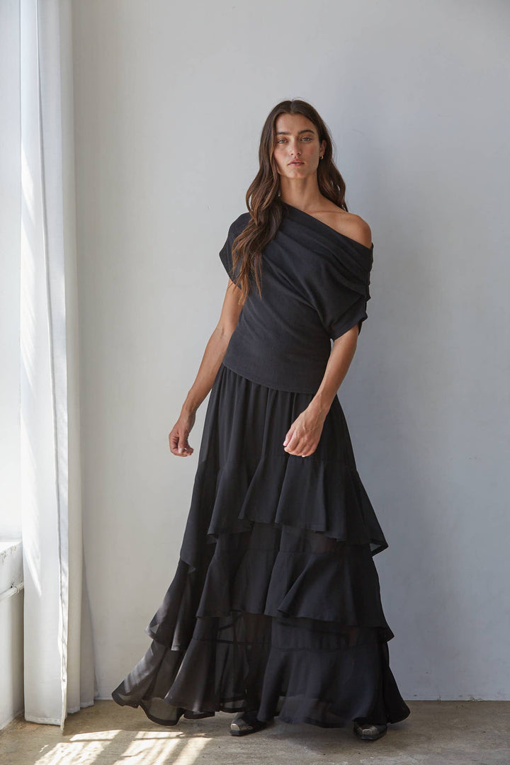 By Together | Solid Off Shoulder Drape Top
