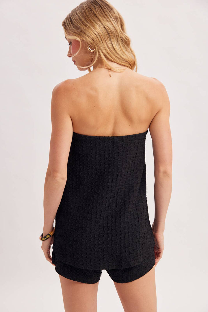 Bluivy | Textured Layered Strapless Romper