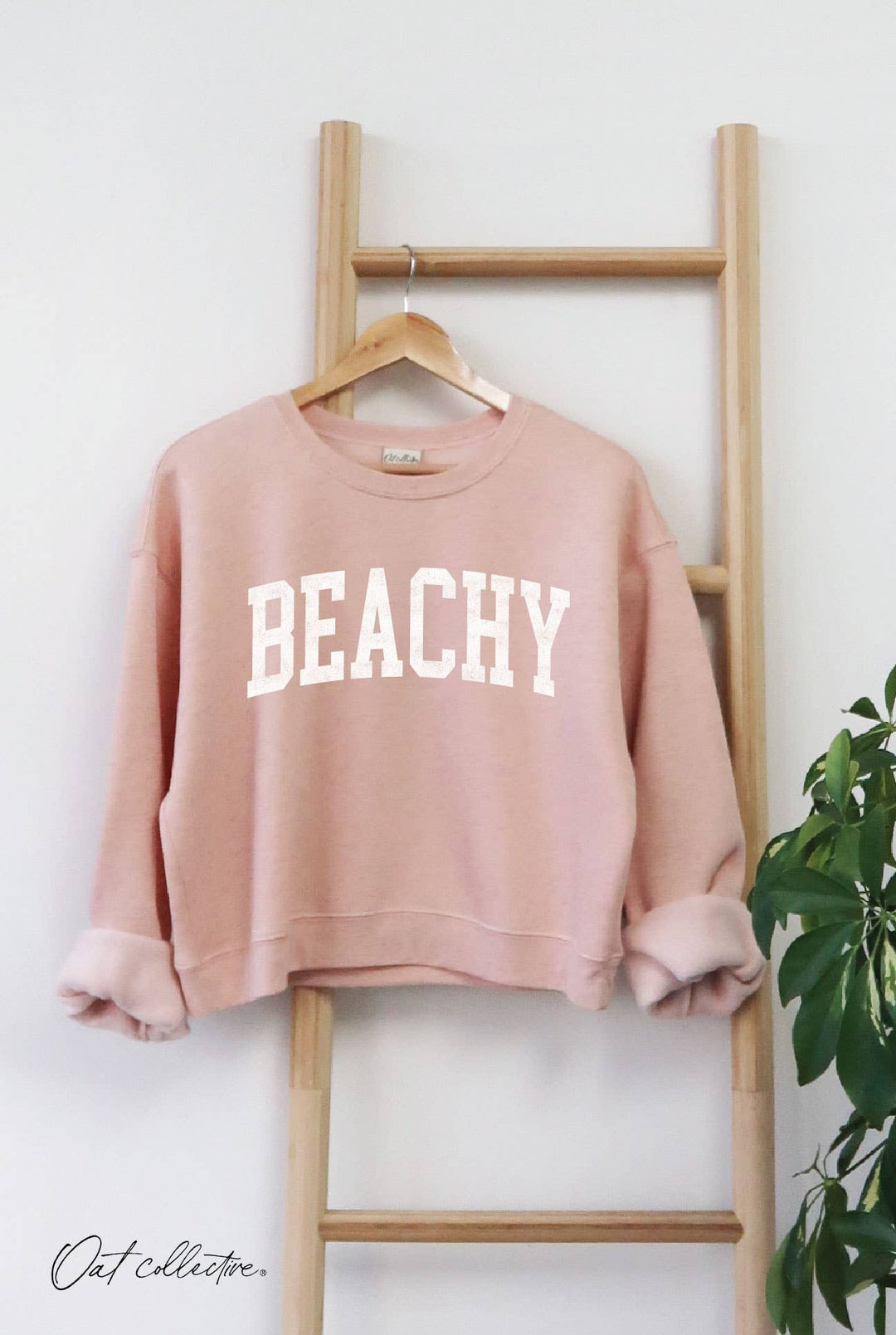 OAT COLLECTIVE | BEACHY Mid Cropped Graphic Sweatshirt