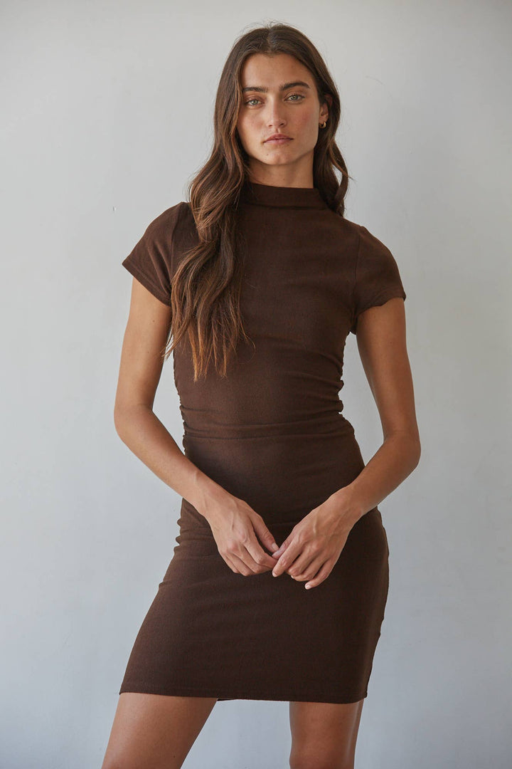 By Together | Knit Polyester Spandex Short Sleeve Mock Mini