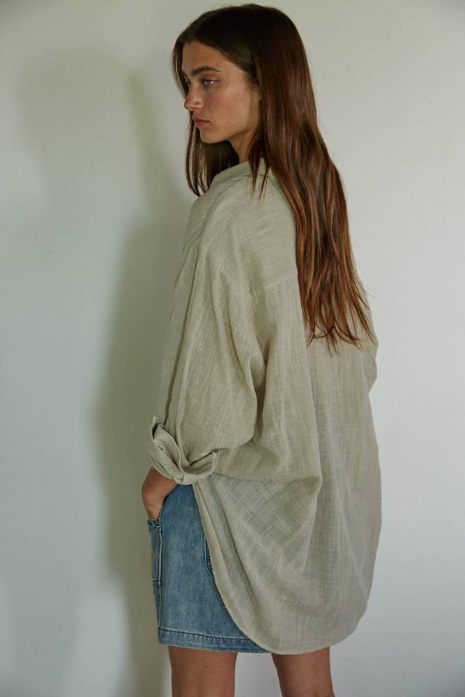 By Together | Woven 100% Cotton Button-down Shirt