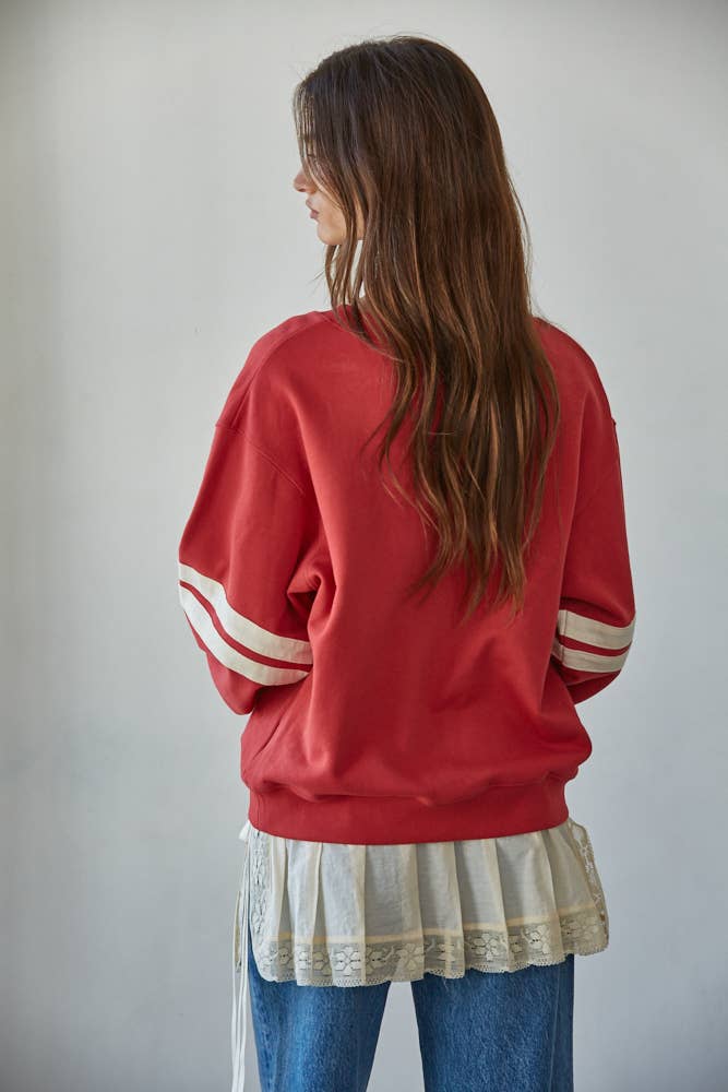 By Together | Knit Cotton French Terry Crew Neck Pullover