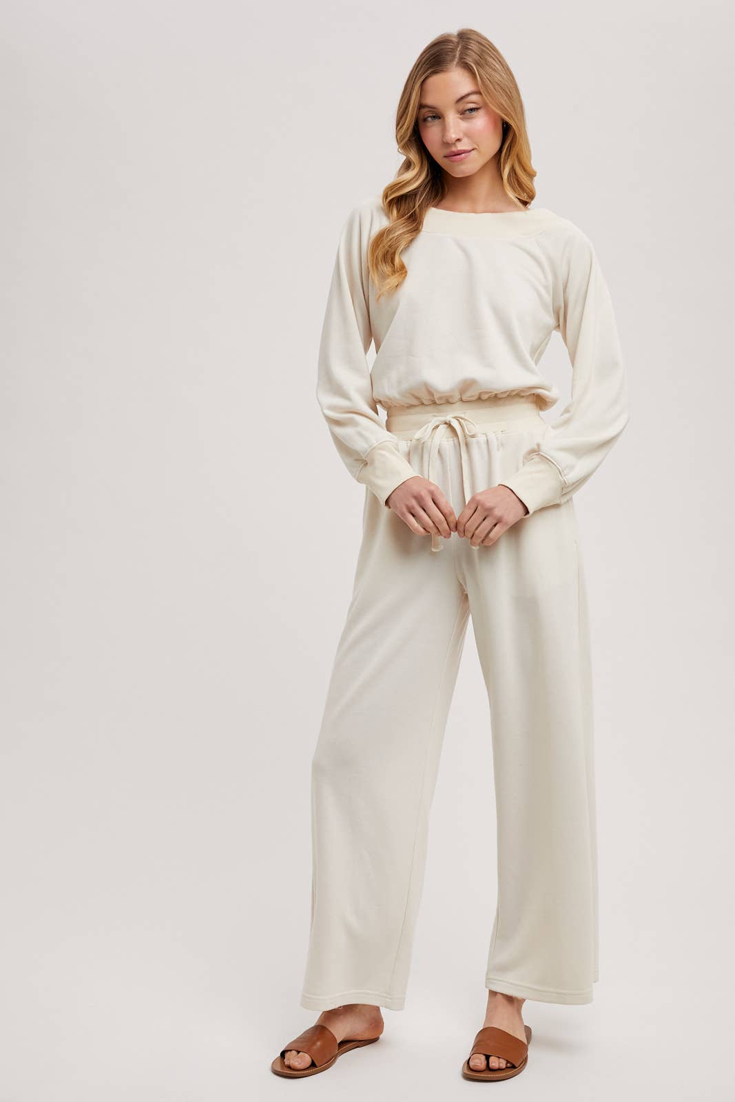Bluivy  | Wide Neck Off the Shoulder Knit Jumpsuit