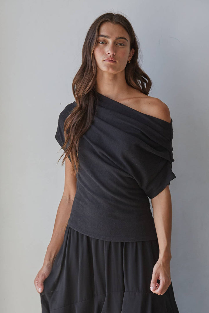 By Together | Solid Off Shoulder Drape Top