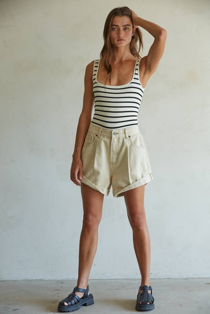 By Together | Knit Nylon Spandex Seamless Ribbed Bodysuit