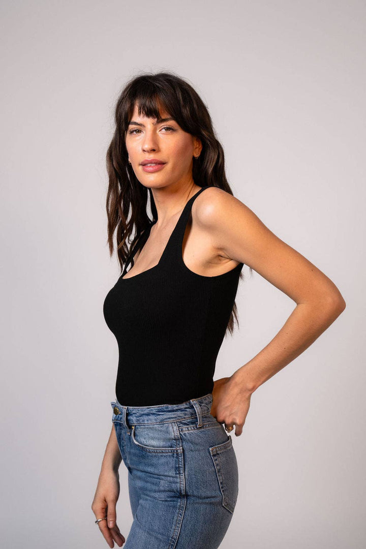 Sunday Ritual | Emilia Rib Tank Top - Black