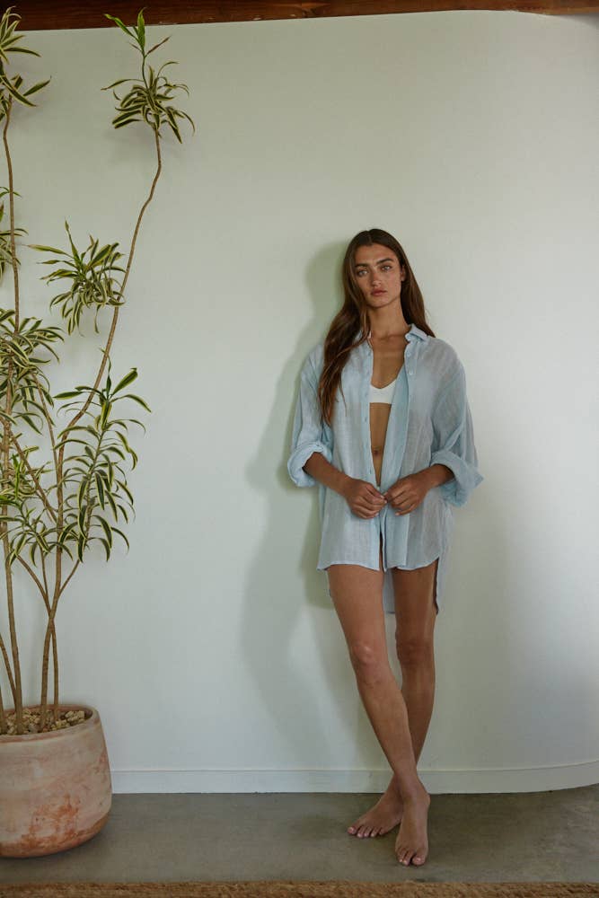 By Together | Woven 100% Cotton Button-down Shirt
