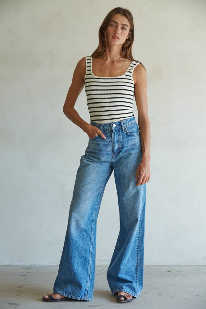 By Together | Knit Nylon Spandex Seamless Ribbed Bodysuit