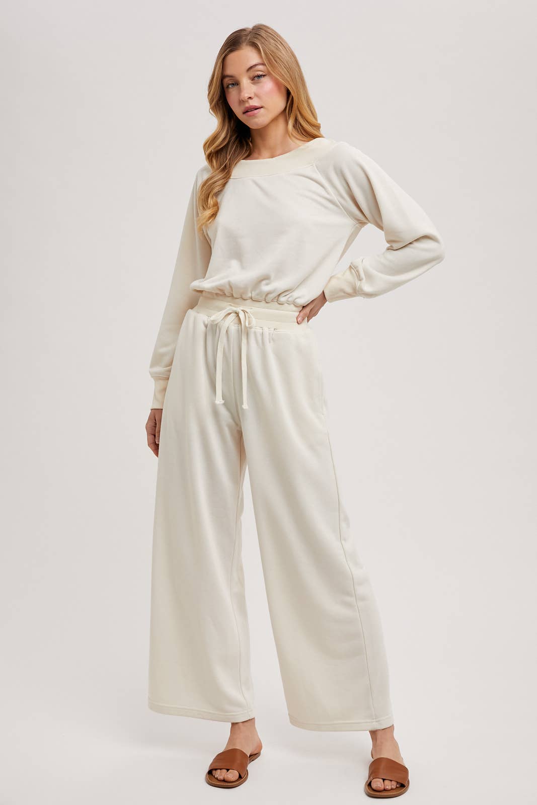 Bluivy  | Wide Neck Off the Shoulder Knit Jumpsuit