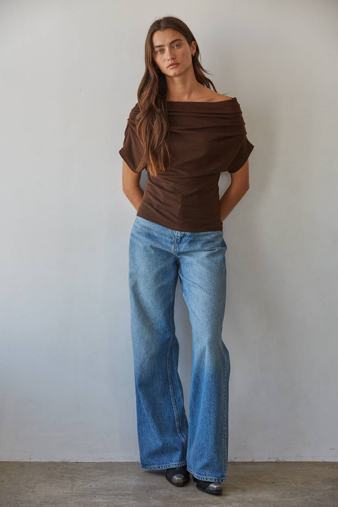 By Together | Solid Off Shoulder Drape Top