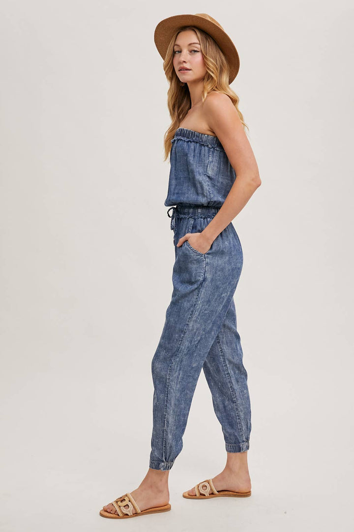 Bluivy | Acid Wash Tube Jumpsuit