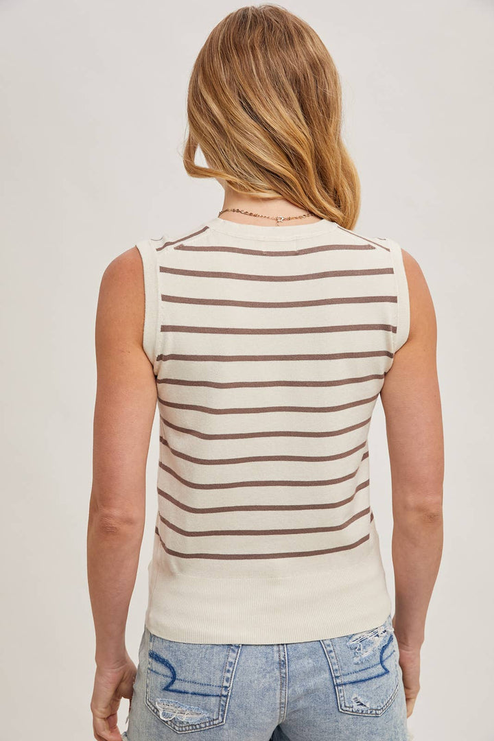 Bluivy | Striped Muscle Knit Tank Top