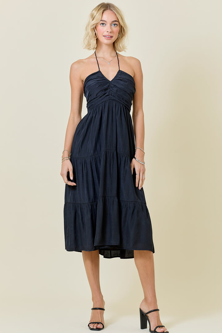 day + moon Halter "V" Dress