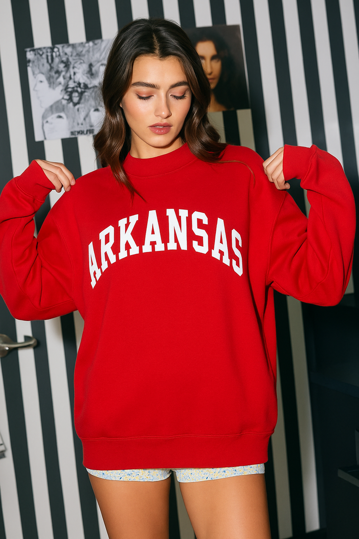 BUCKETLIST | ARKANSAS 'ARKANSAS & AR' Print Reversible Sweatshirt
