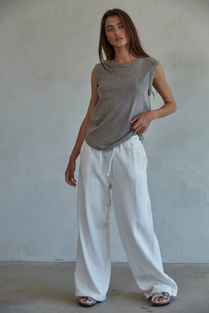 By Together | Knit Garment Dyed Polyester Cotton Sleeveless Top