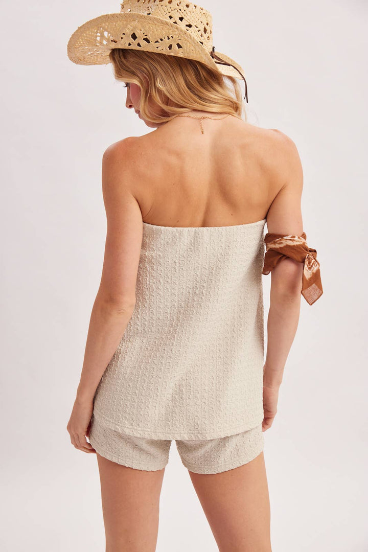 Bluivy | Textured Layered Strapless Romper