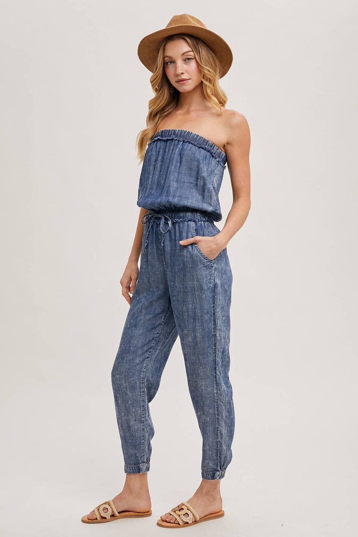 Bluivy | Acid Wash Tube Jumpsuit