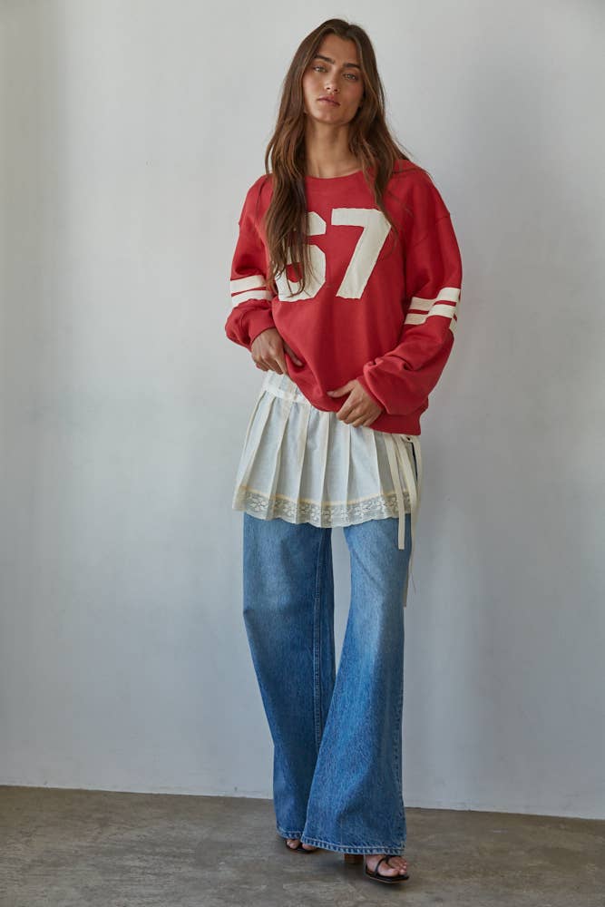 By Together | Knit Cotton French Terry Crew Neck Pullover