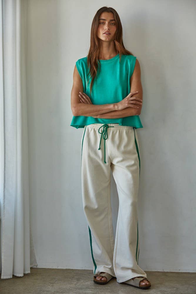 By Together | Knit Cotton Pigment Dye Round Neck Tank Top
