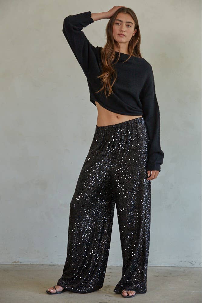 By Together  | Knit Sweater Boat Neck Long Sleeve Pullover Top